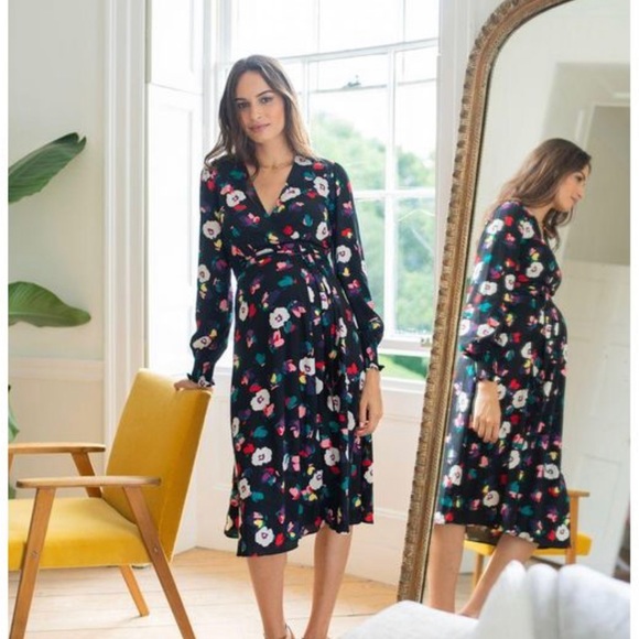 Seraphine Dresses & Skirts - Seraphine
Women's Black Floral Maternity Midi Dress